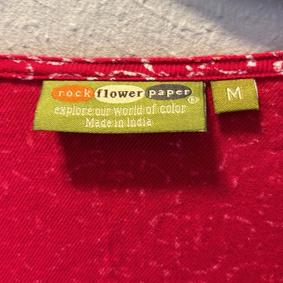 Rock Flower Paper Boho Tunic Top Embroidered Design Women’s Sz Medium - Picture 5 of 8